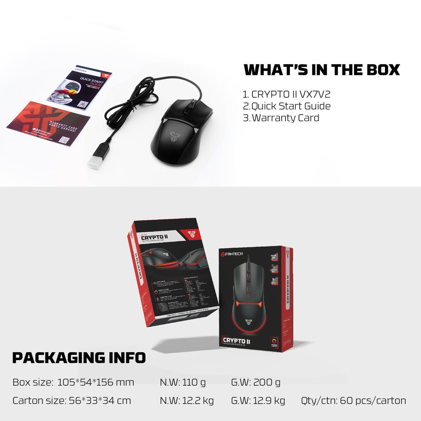 Fantech VX7V2 CRYPTO II Precision Wired Gaming Mouse