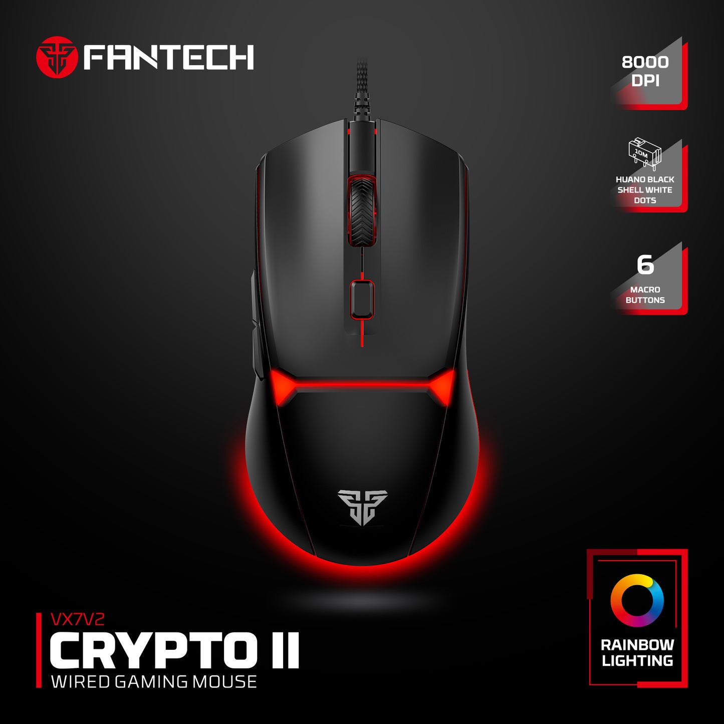 Fantech VX7V2 CRYPTO II Precision Wired Gaming Mouse