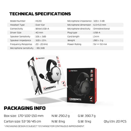 FANTECH HG30 CARBON 7.1 II GAMING HEADSET